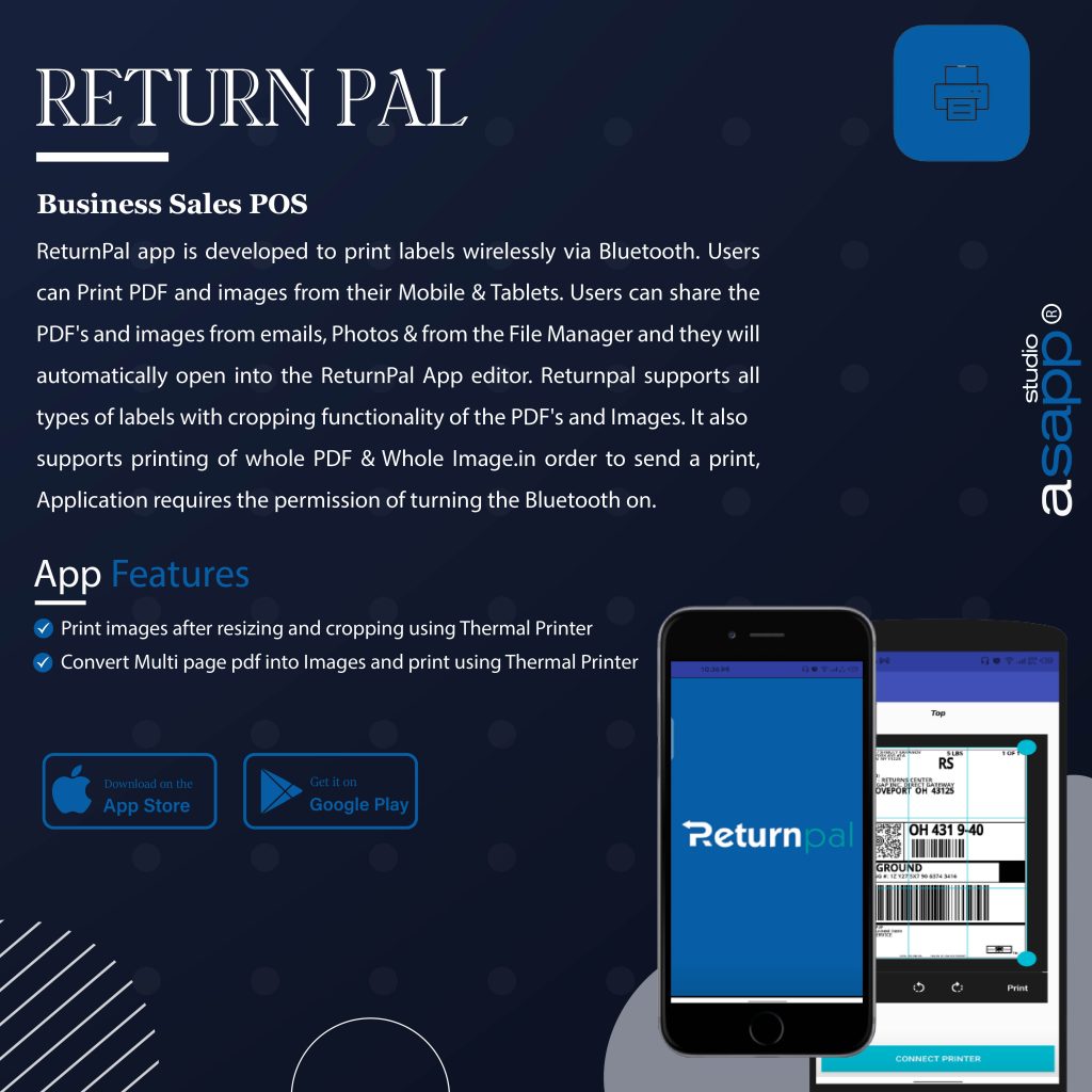 ReturnPal: Wireless Bluetooth Thermal Printing App