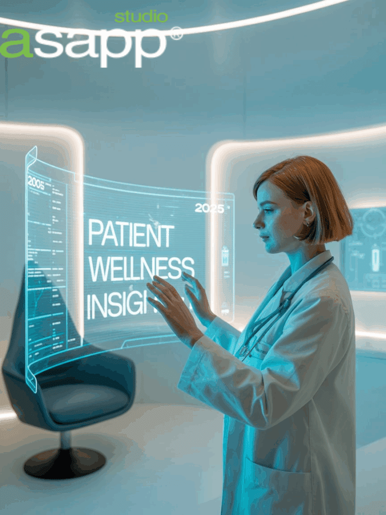 Healthcare technology in 2025 showing AI diagnostics, telemedicine, and wearable health devices transforming patient care