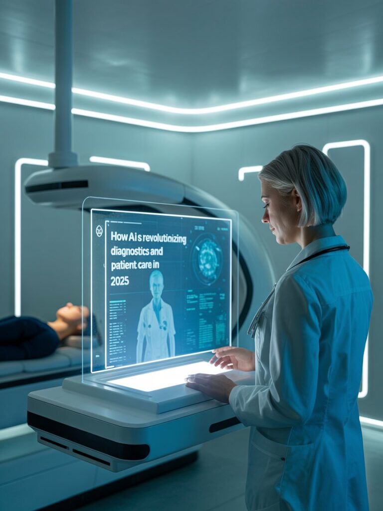 AI revolutionizing diagnostics and patient care in 2025 with doctor using advanced medical technology