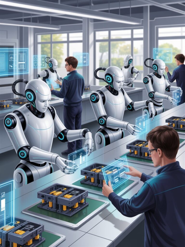 Collaborative robots in 2025 working alongside humans in modern manufacturing
