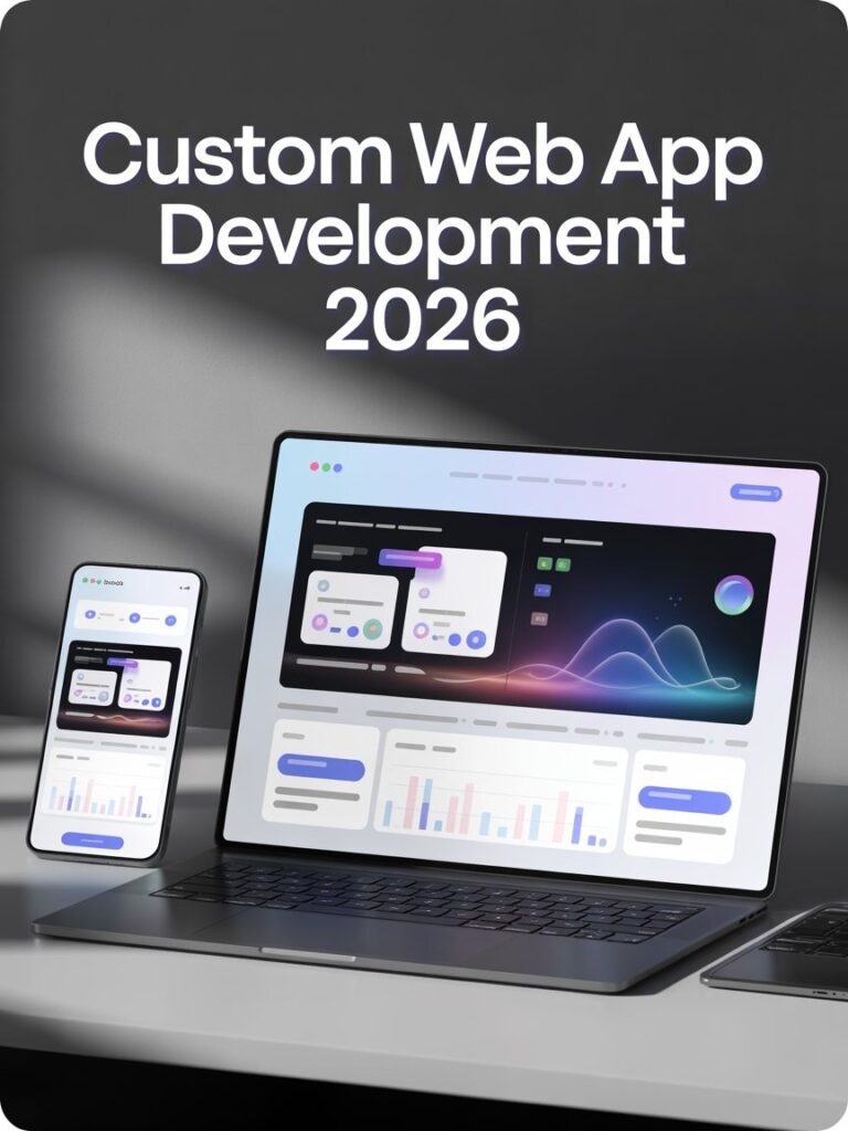 Proven strategies for custom web app development 2026 — empowering US businesses with costs, timelines, tech trends, and how to choose the right development partner.
